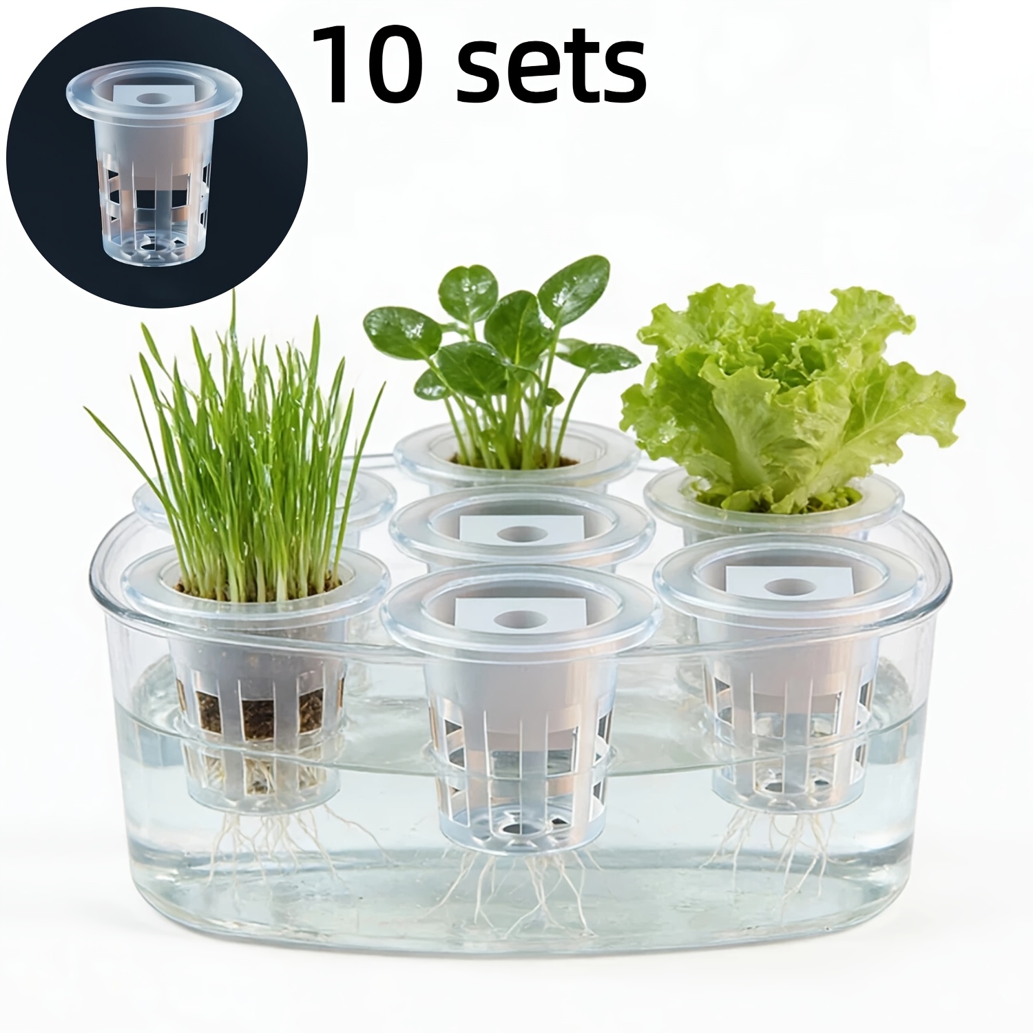 Net Pot 3 Inch - 10pcs Hydroponic Seedling Basket Set (Includes